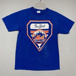 New York Mets Starter Shirt Mens S Vintage 93-97 Blue Baseball MLB Graphic Print